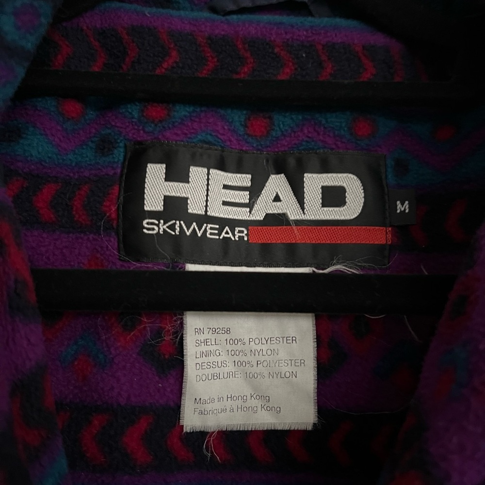 Vintage Head Skiwear Fleece Jacket – Bold Retro Print - Picture 7 of 10